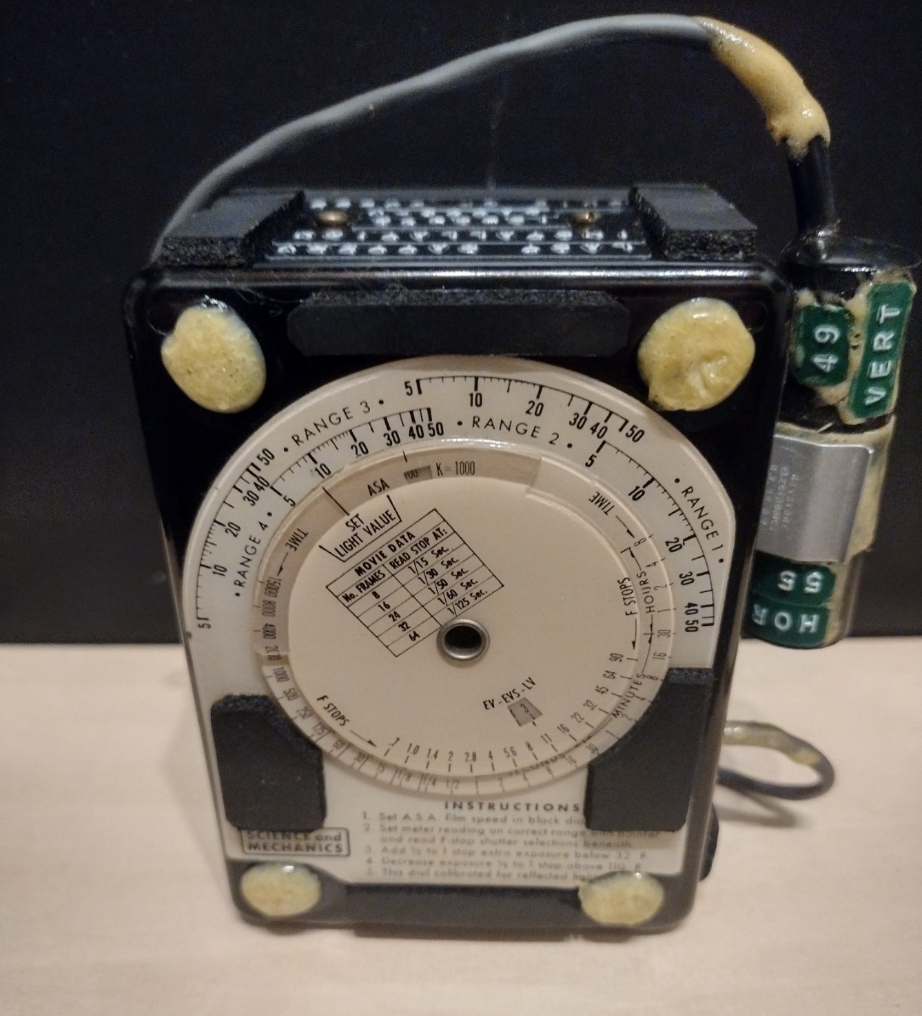 Science & Mechanics Magazine Vintage Model 250P Light Meter Circa Late 60s