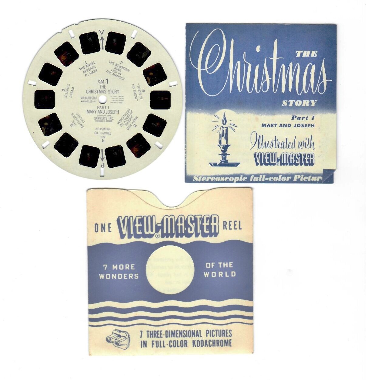 View-Master Reel -1948 Xmas Mary & Jos w /Mini Story Book XM-1 – FREE USA SHIP