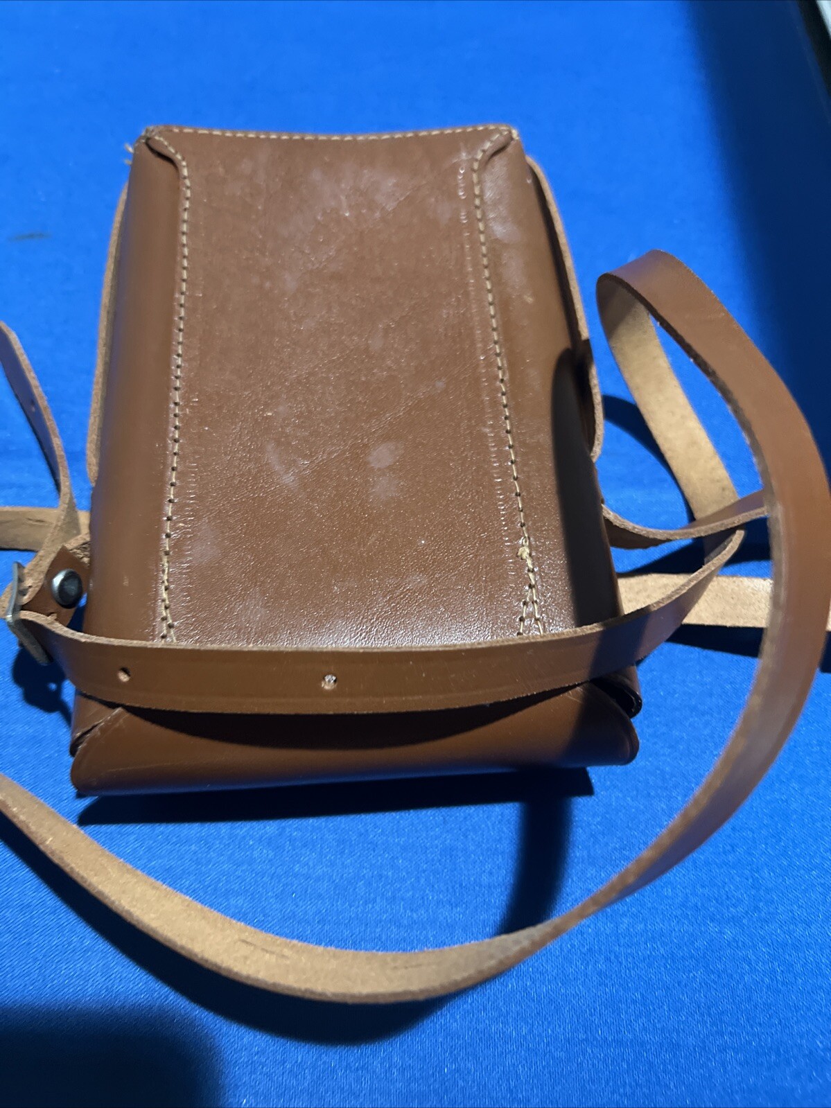 Vintage Kodak Snapback Brown Genuine Leather Camera Case With Strap Made In USA