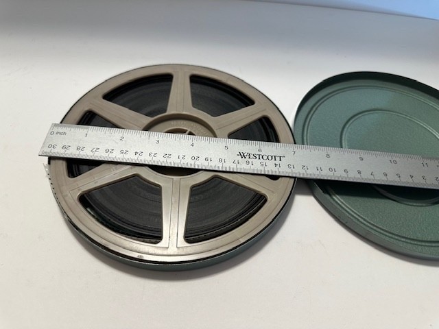 Vintage Reel to Reel 8MM w/ 7″ Plastic Reel & Green Metal Case Wedding Holidays