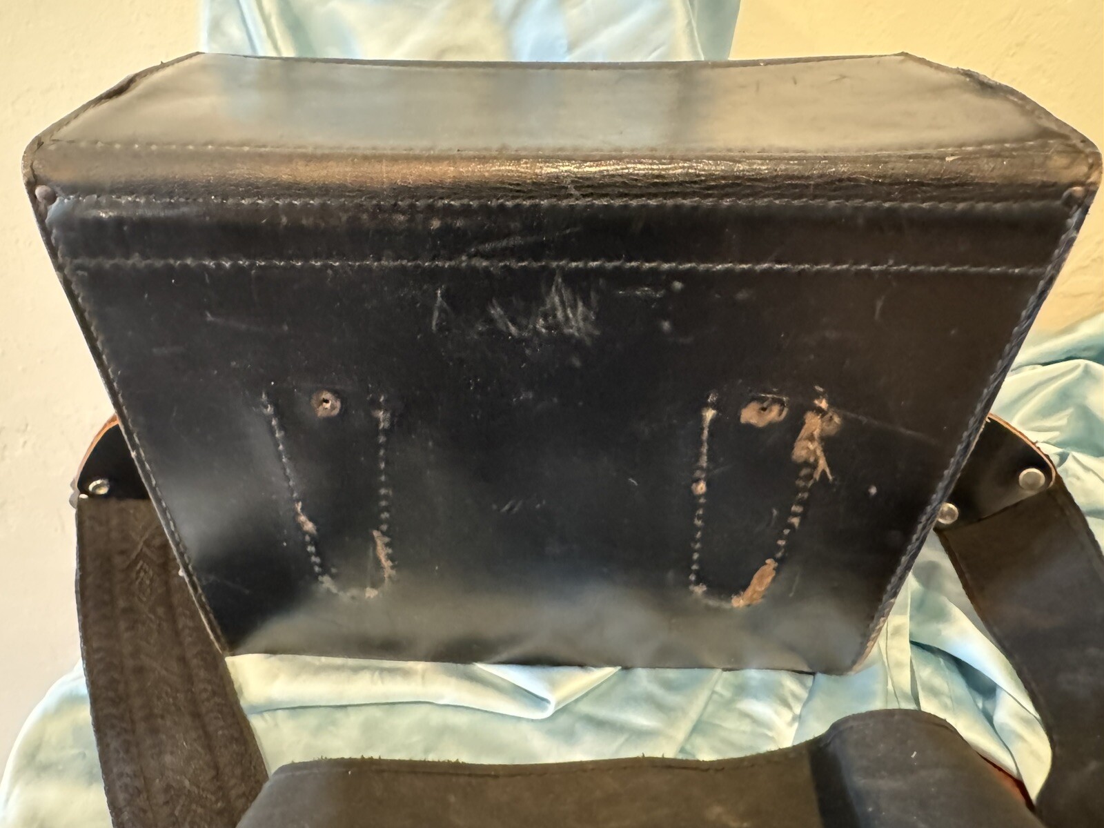 Vintage Coast Camera Case Black Genuine Cowhide Leather