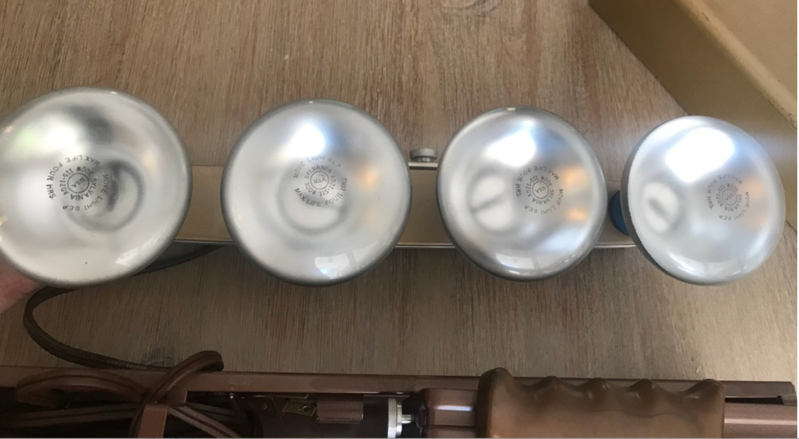 Vintage Movie Light Bar Case Tested 4 Bulbs Filming Photography CKC 150M Chicago