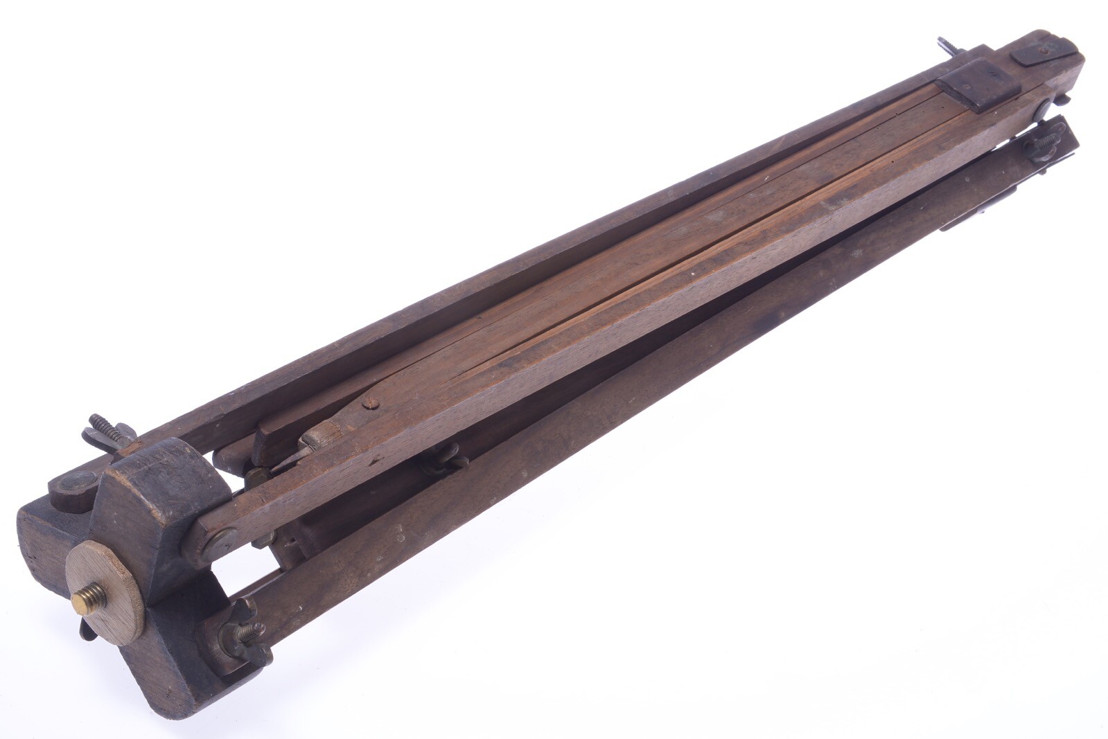 ✅ ANTIQUE WOOD TRIPOD 131CM 51.57″ GLASS FALLING PLATE LARGE FORMAT FIELD CAMERA