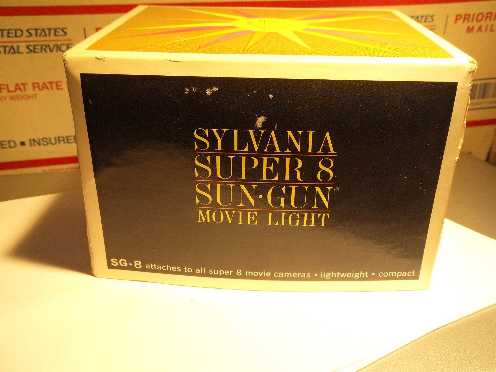 Vintage Sylvania Sun Gun S.G.VIII 650w 120v Tested Works W/ Extra Bulb & Box