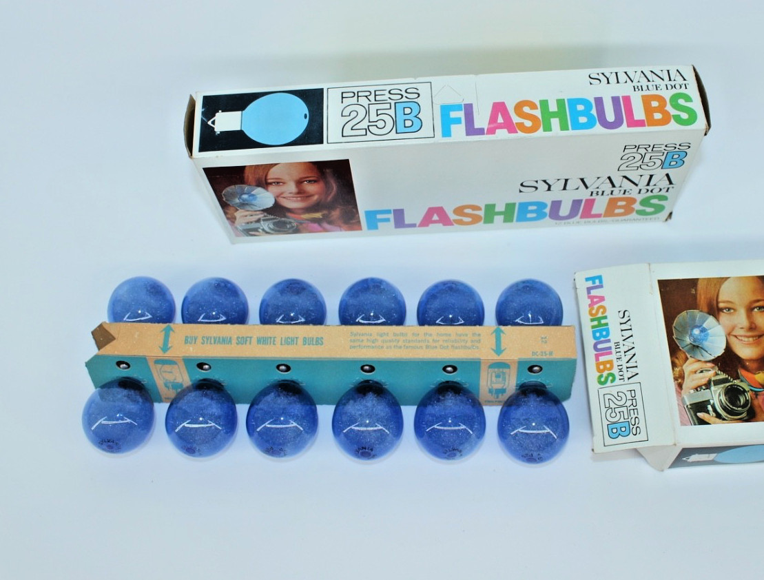 Sylvania Blue Dot Flashbulbs 25B 24 Bulbs Open Original Packaging Lot of 2 Boxes