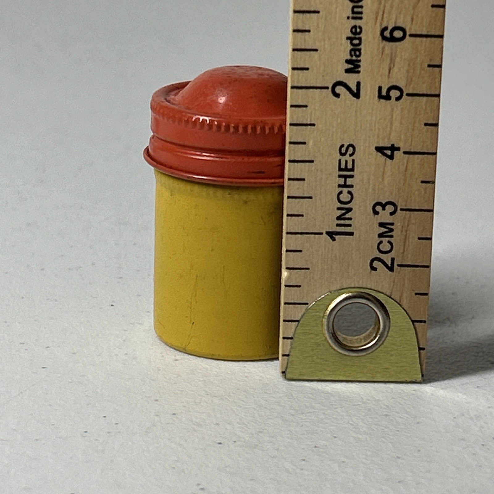 Pair Kodak Film Canisters Green Orange Vintage Screw On Lids