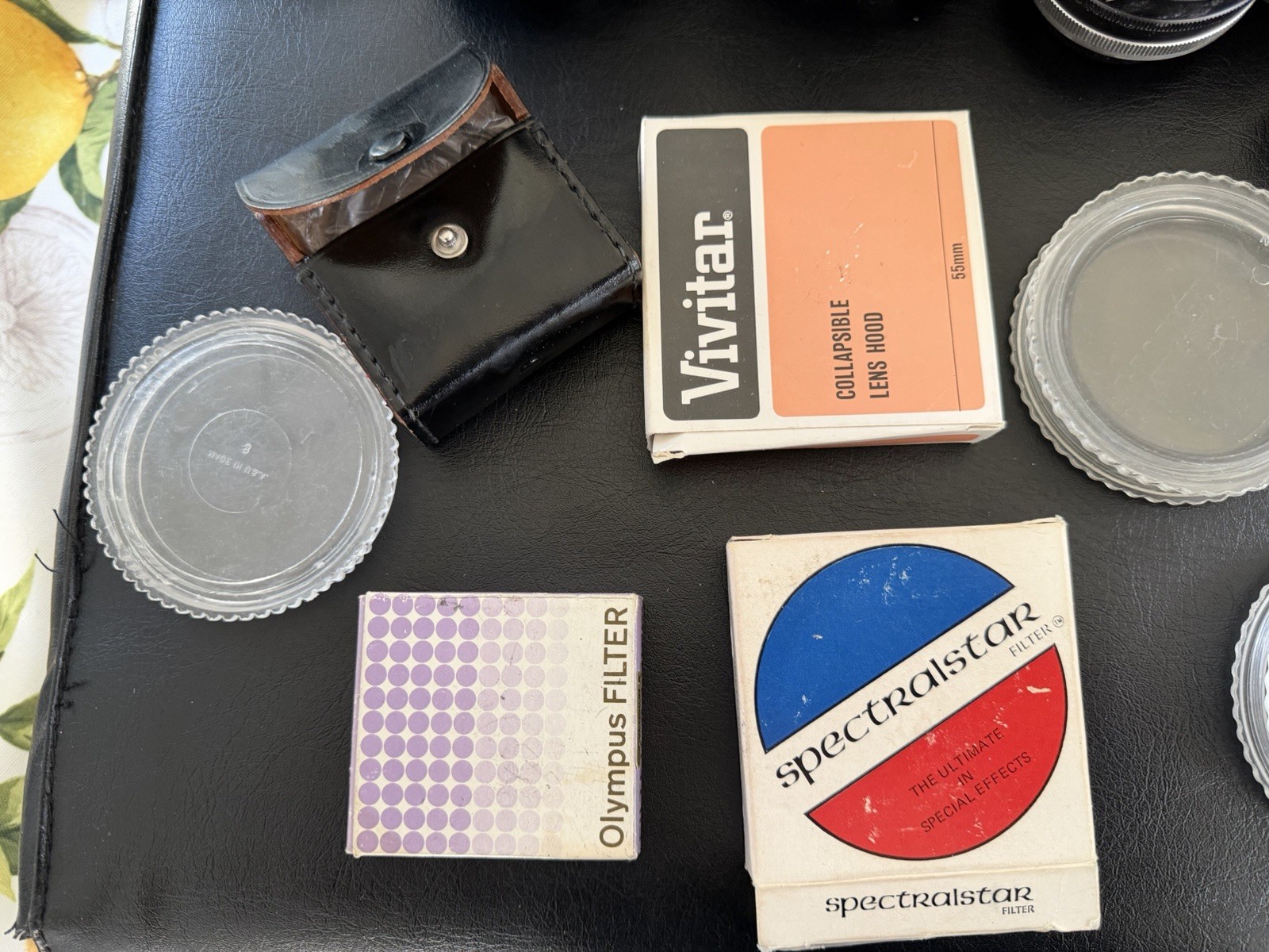 Vintage Camera Lenses Flashes And Filter. Konica Miida And More.