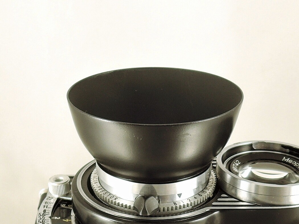 Shade hood Flexaret Meopta round bayonet B40 metal + Genuine box MINT +