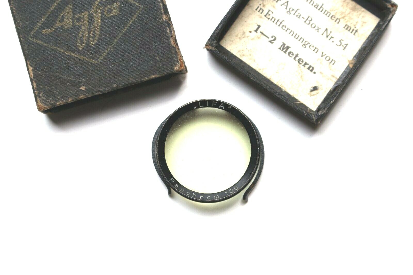 Agfa Panchrom 100 Yellow LIFA Filter Vintage SlipOn Camera Lens Acc. W/Box