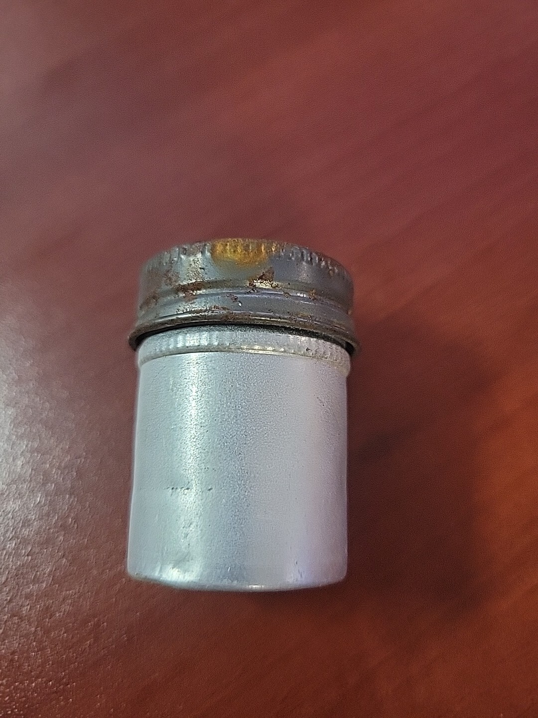 Vintage 35mm Aluminum Film Canister Unbranded W/Metal Top