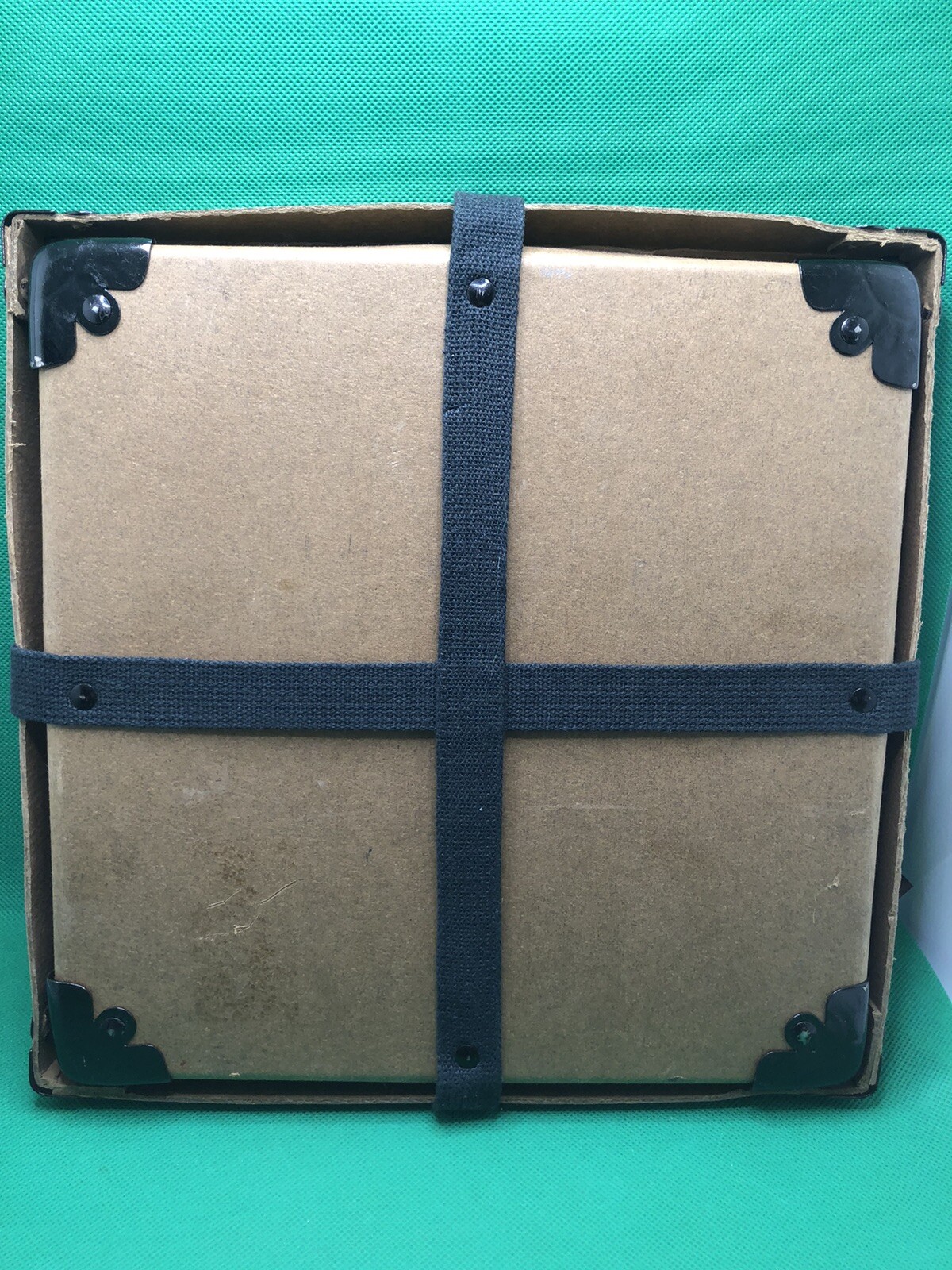 Pair Vintage Film Reel Cases Rough Rider Fiber Shipping Boxes w/ Straps