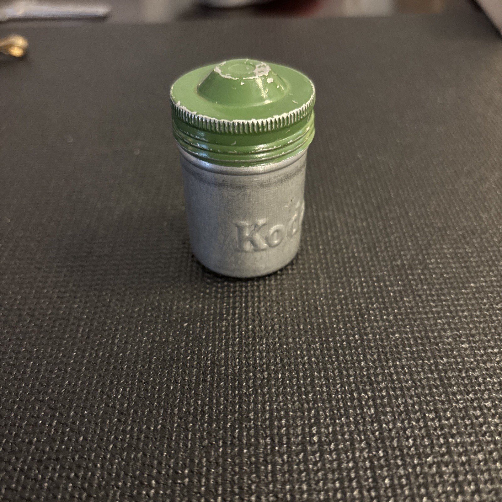Vintage Kodak Film Canister Aluminum With Green Cap
