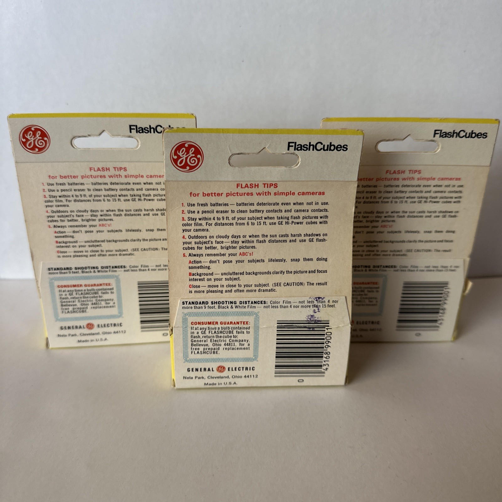 VTG GE Flashcubes 3 Per Box Lot Of 3 Boxes NOS NIB Film Photography