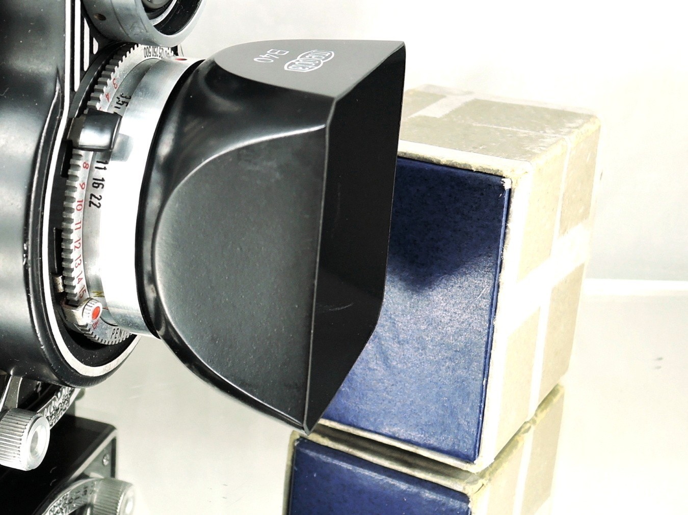 Shade hood Flexaret Meopta square bayonet B40 metal + Genuine box very nice