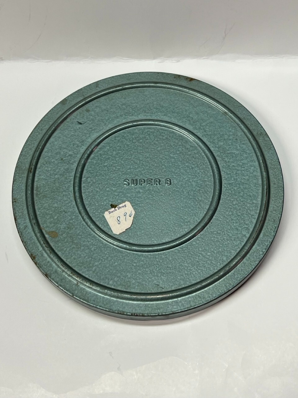 Vintage Metal Green Super 8 Movie Reel & Case Empty Movie Props Decor