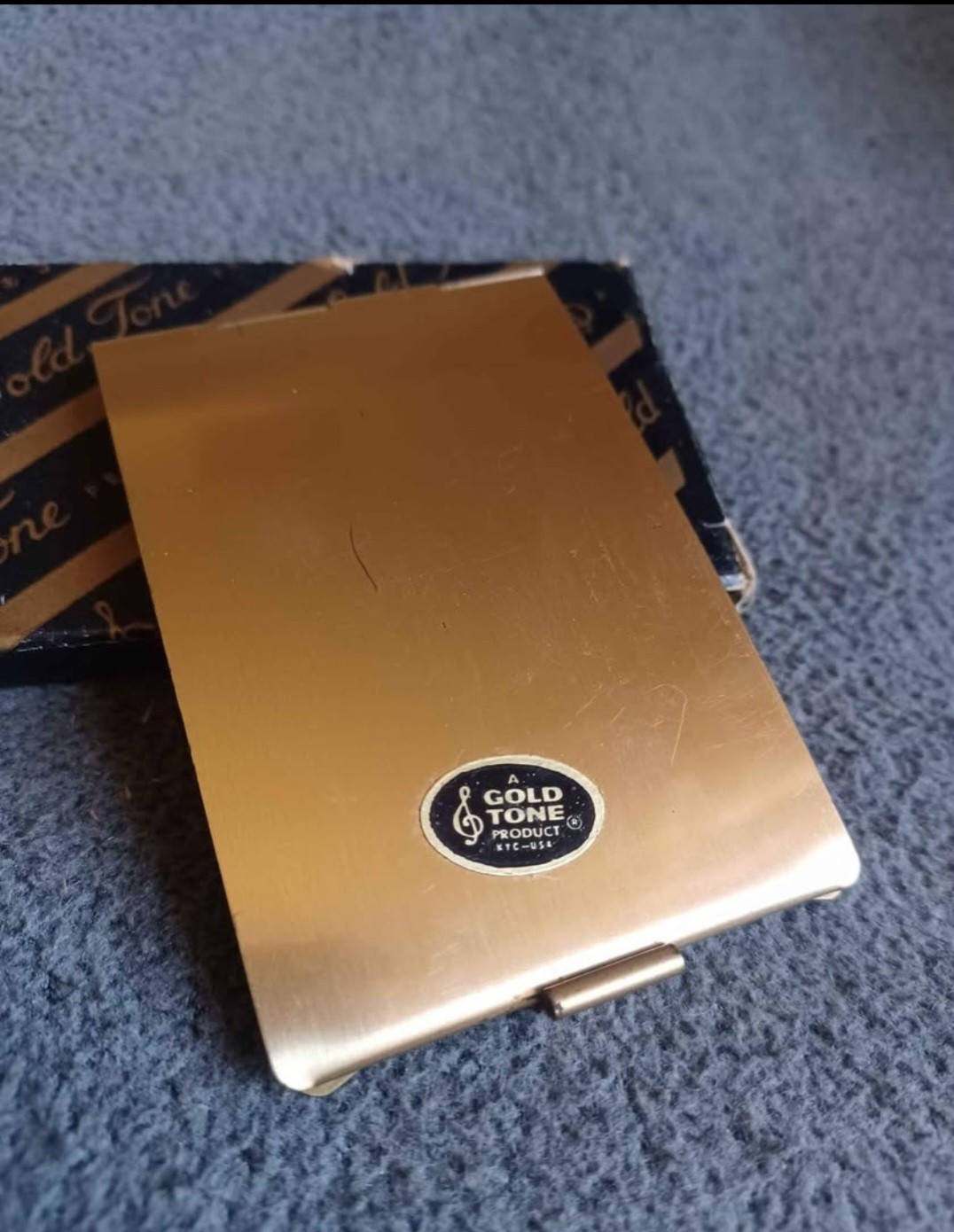 Vintage NOS Gold Tone Product Hinged Photo Holder Case Old Antique Camera Trim