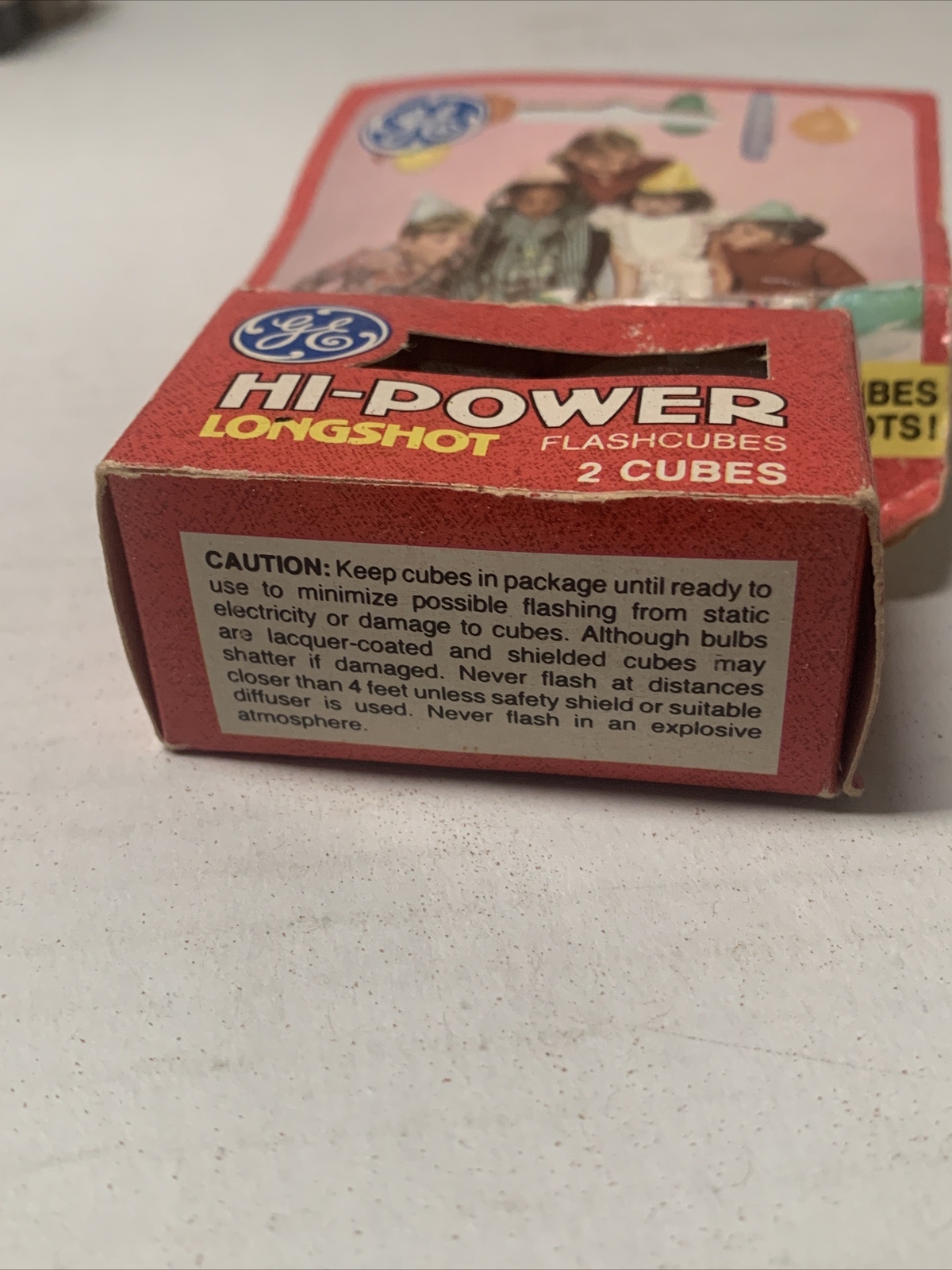 Vintage GE Hi-Power Longshot Flash Cubes Box of 2 Cubes-8 Flashes
