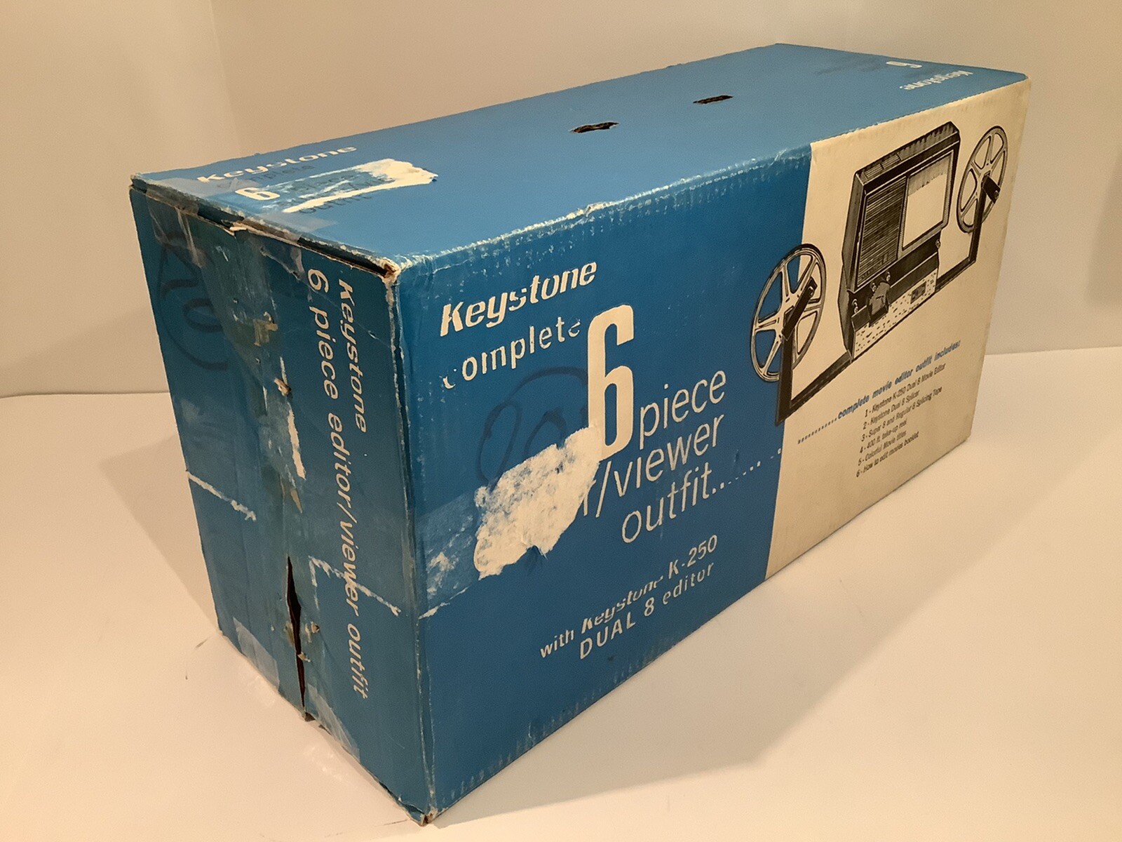VINTAGE KEYSTONE K-250 EDITOR VIEWER OUTFIT IN ORIGINAL BOX FOR PARTS OR REPAIR