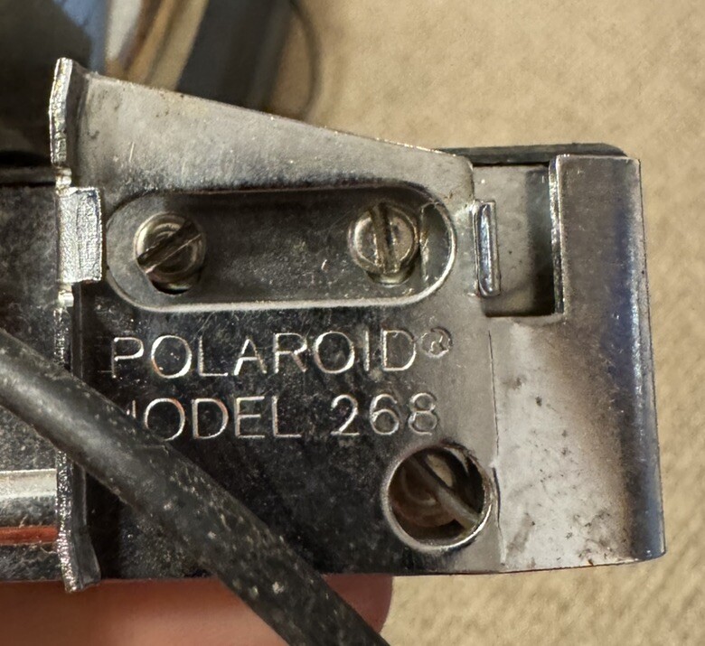 VTG Polaroid Model 268 Flash Attachment Blue Filter Clear M3 Bulb Plug In Untest