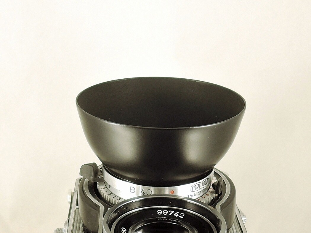 Shade hood Flexaret Meopta round bayonet B40 metal + Genuine box MINT +