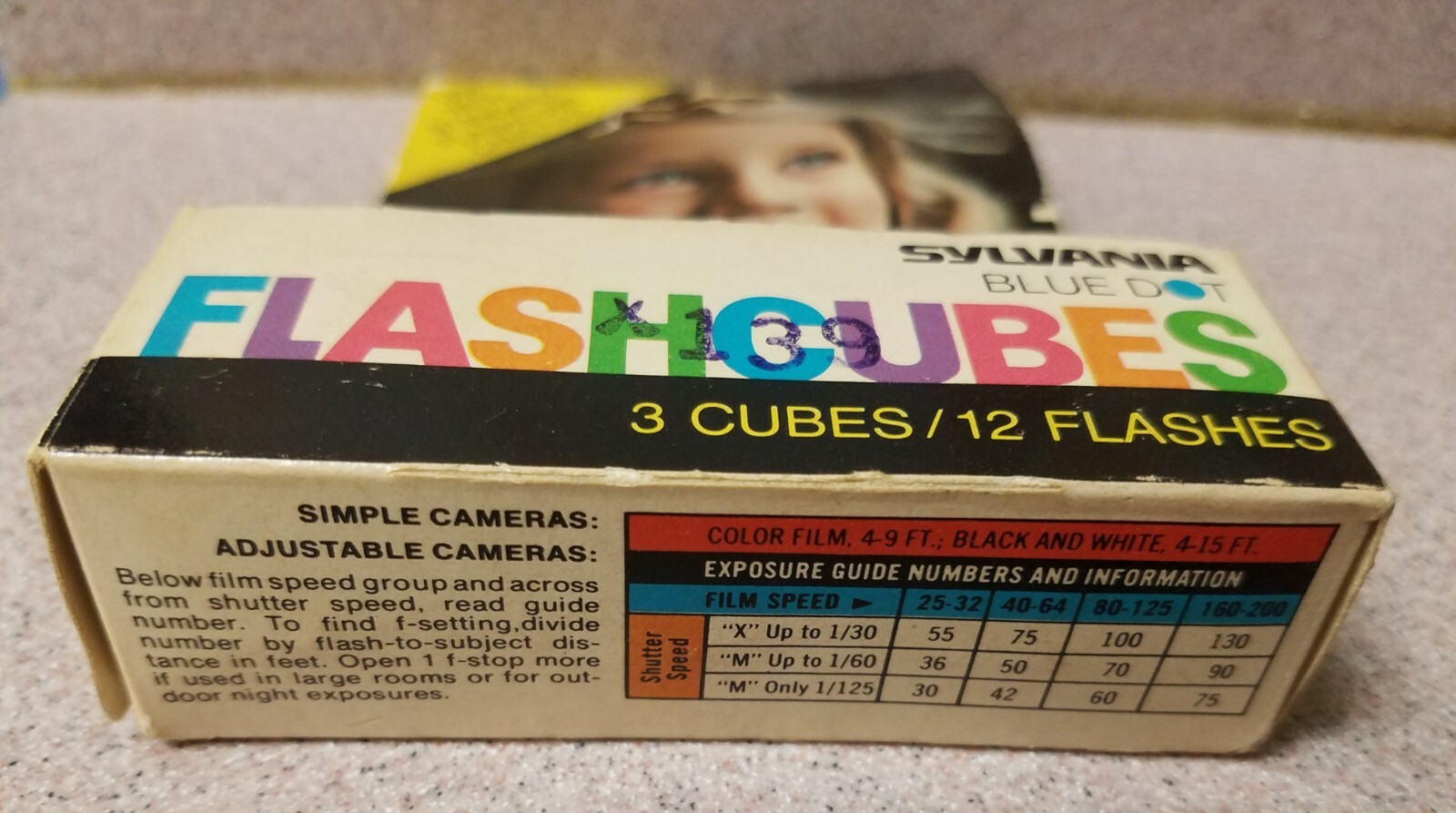 Vintage Sylvania GTE Blue Dot Flash Cubes 3 Pack 12 Flashes Three Flashcubes NEW
