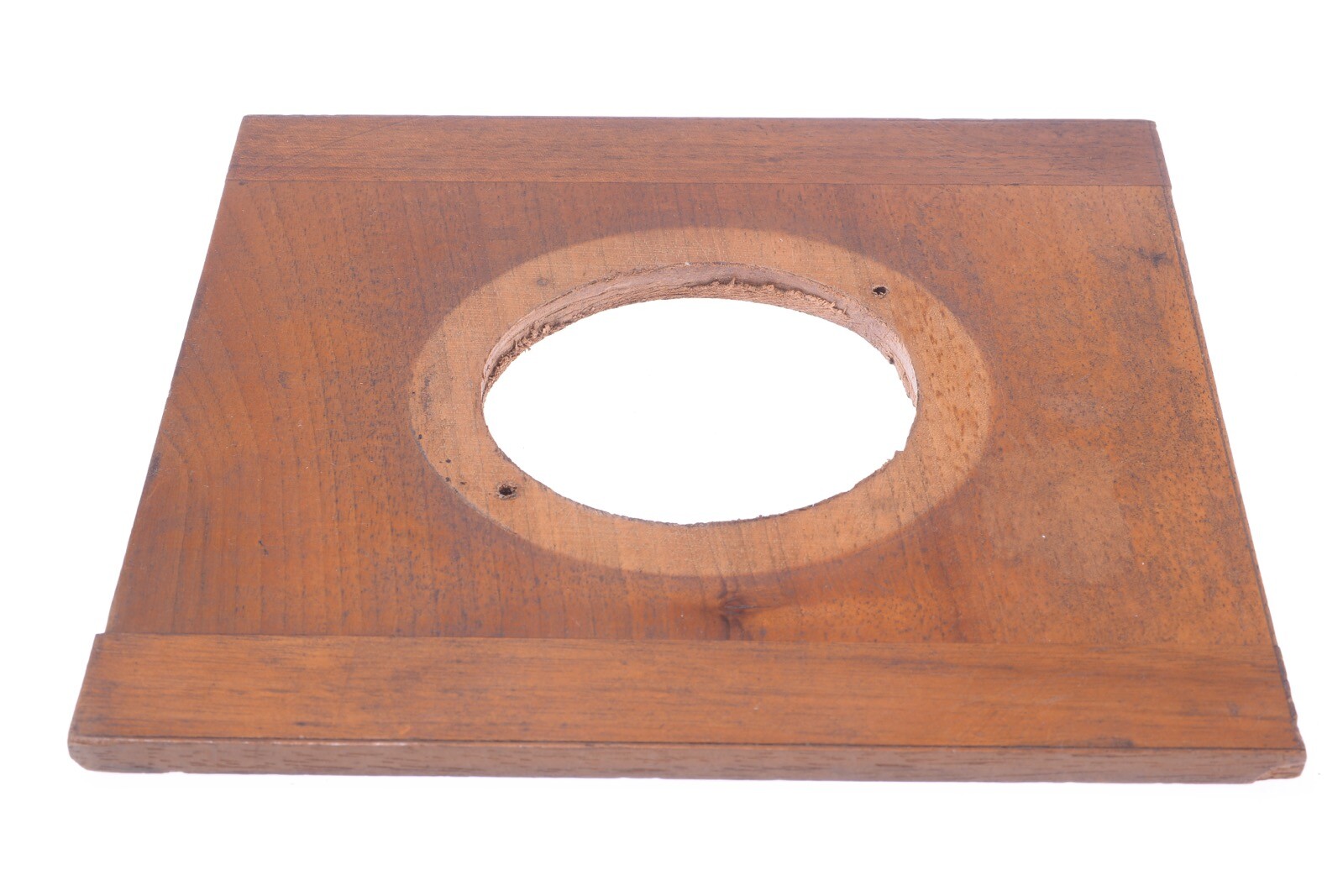 ✅ ANTIQUE WOOD LARGE FORMAT 8X10, 11X14 LENS BOARD, PENAL 198X198MM, 83MM HOLE