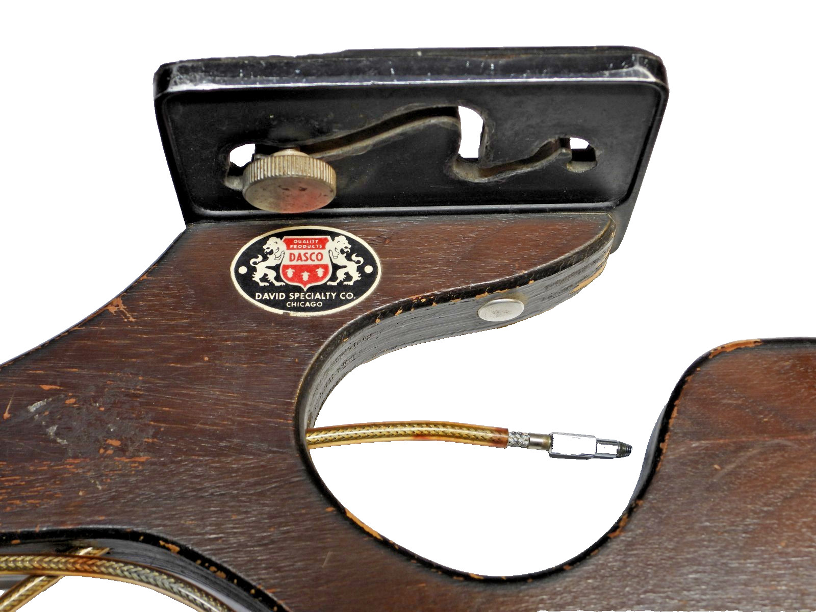 Vintage Dasco Camera Mount Wood Gun Rifle Stock w/ Cable Trigger Shutter