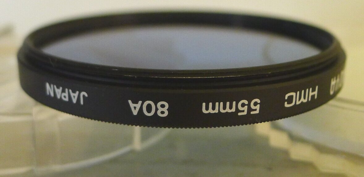 HOYA HMC 55mm 80A Blue Filter with Original HOYA Protective Case – Made in Japan
