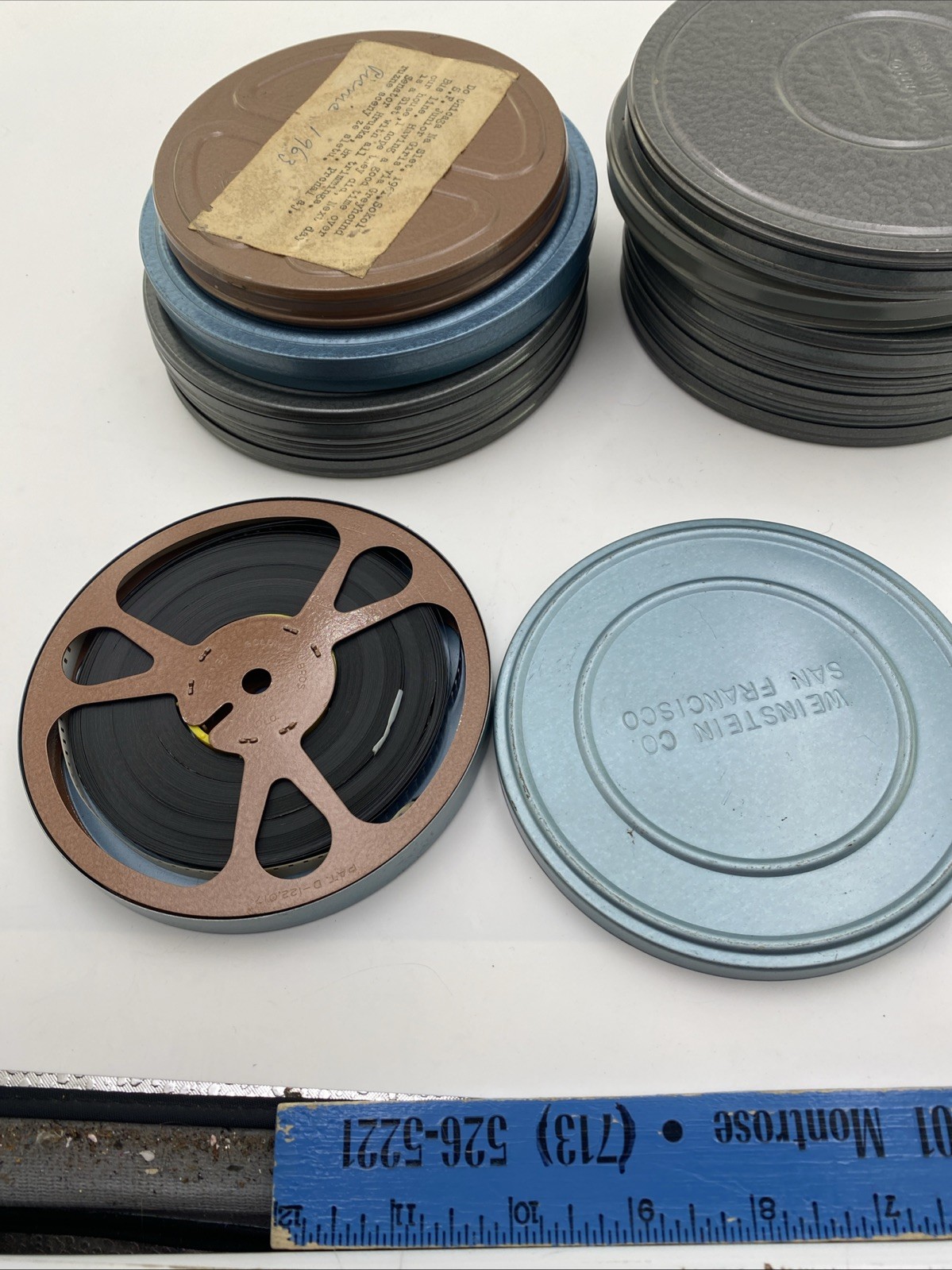 VTG LOT Compco Corp ++ Metal Film Canisters w/Home Movies