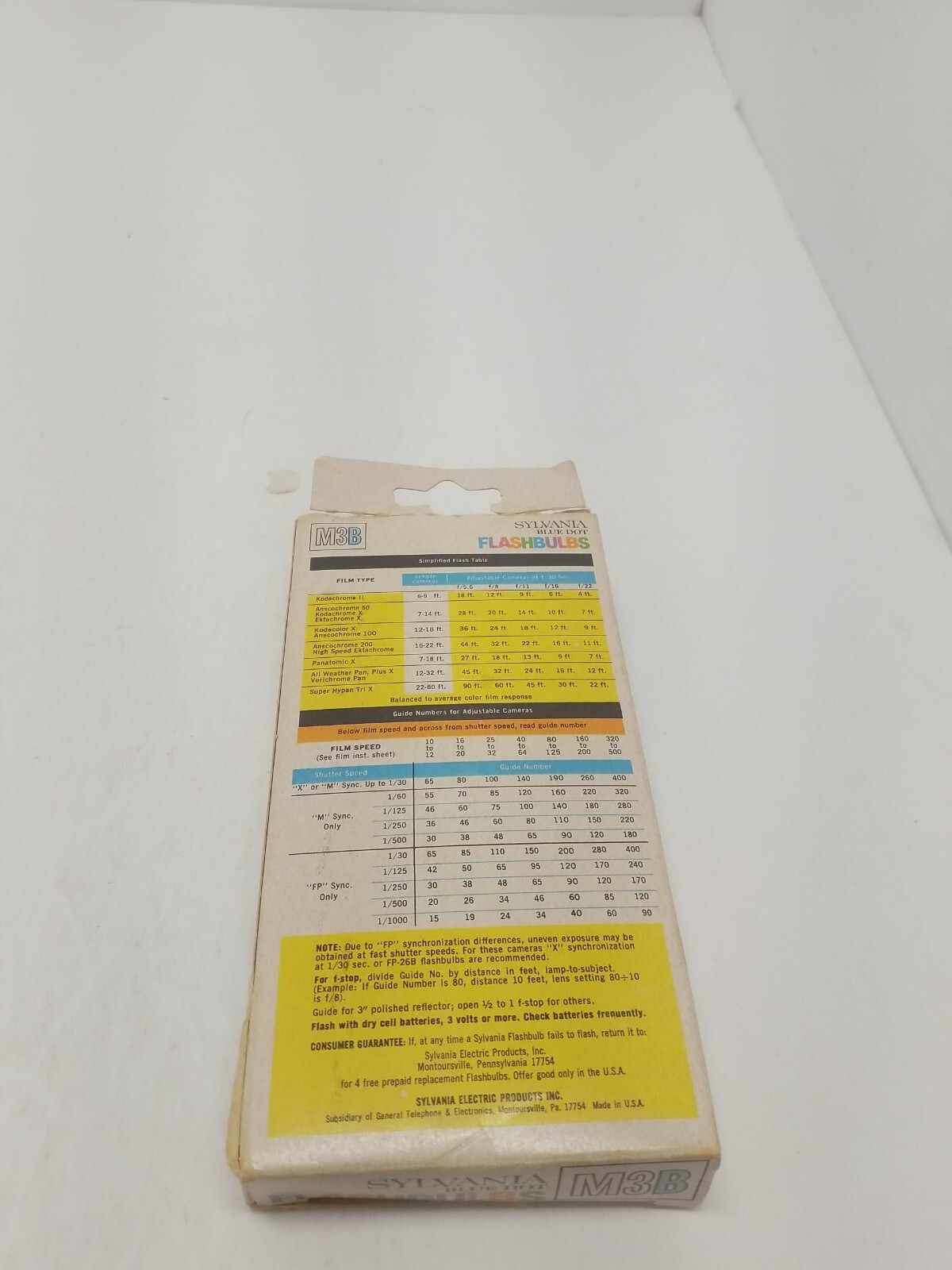 Vintage Sylvania Flashbulbs Blue Dot M3B Pack 12 Blue Bulbs Original Box