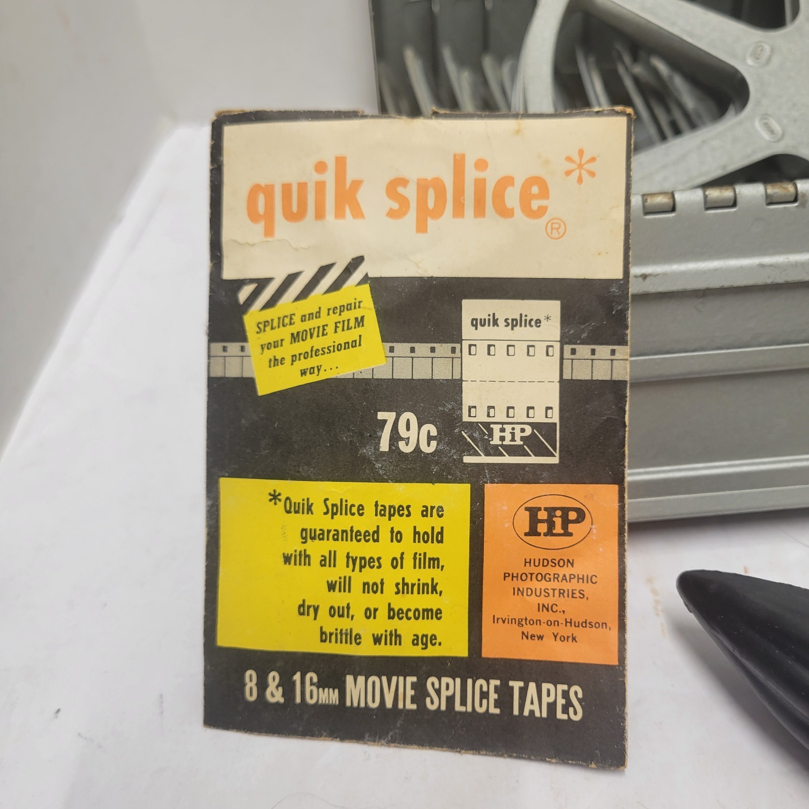 Vtg Metal Film Case Filled With Reels, Kodak Cement Filmo Projector Oil, Tin
