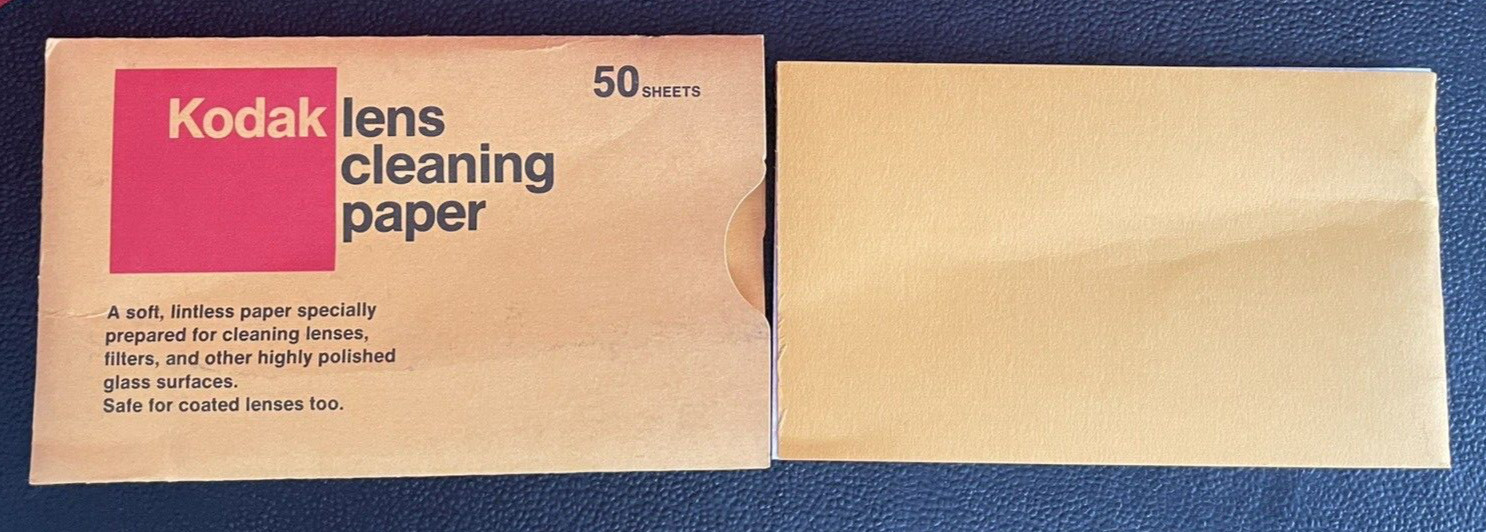 Vintage EASTMAN KODAK CO Lens Cleaning Paper w/ Sleeve UNUSED