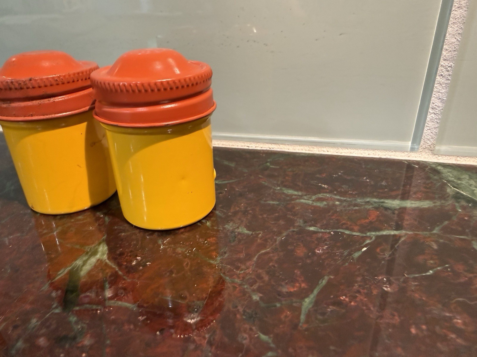 Vintage Kodak Film Metal Tin Canister Lot of 2 * Yellow & Orange