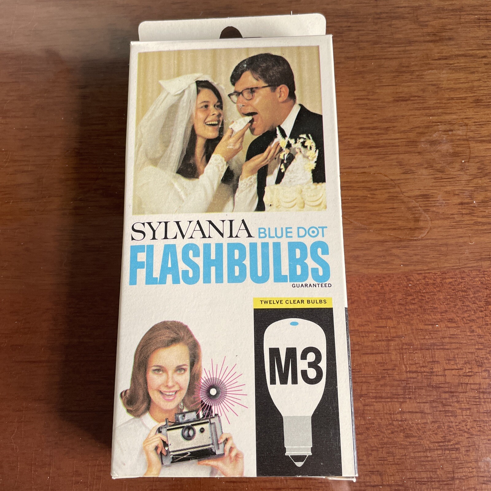 SYLVANIA Blue Dot FLASHBULBS M3 Original Box 12 Clear Bulbs Vintage