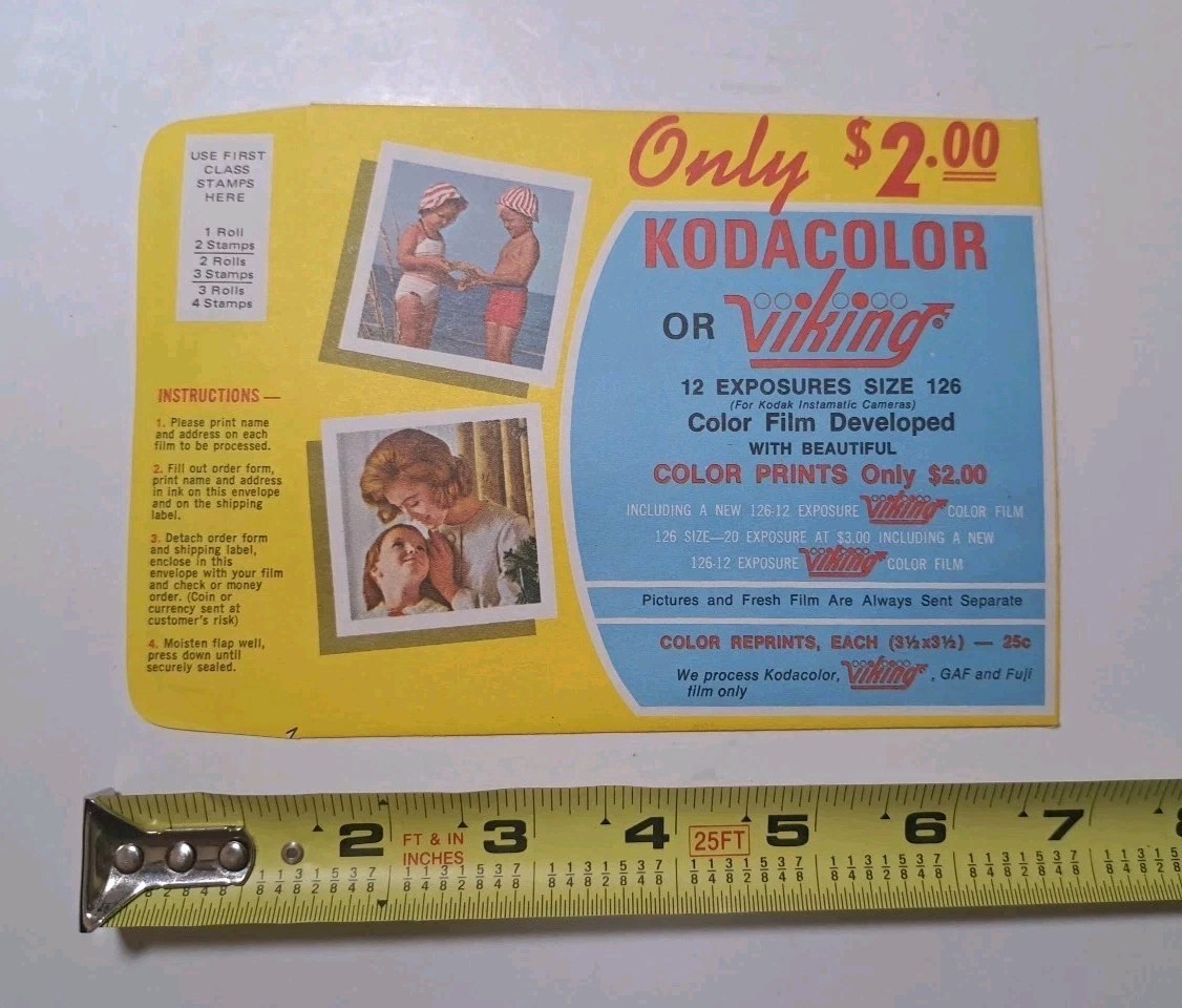 Vintage 1960s Viking Photo Service Film Processing Mailer Lot of 4