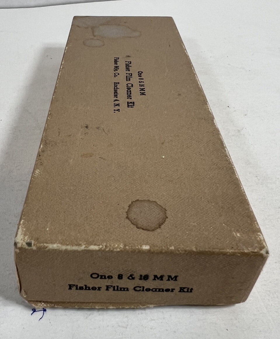 Vintage Fischer Film Cleaner Kit 8mm & 16mm Movie Projector Film. With Box.
