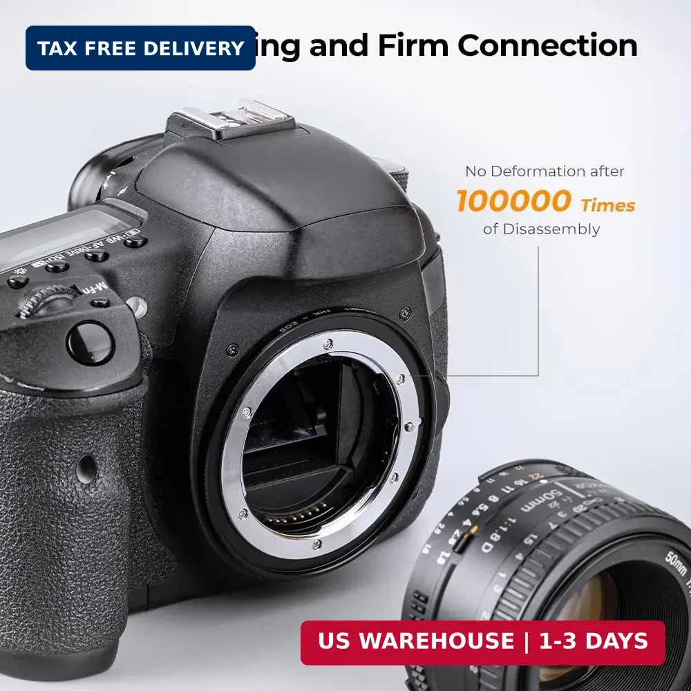 K&F Concept Lens Mount Adapter Compatible for Nikon Nikkor F/AF AI AI-S Lens to