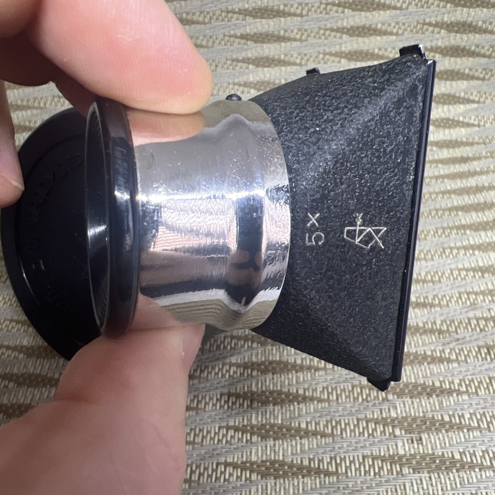 Vintage magnifying loupe for viewing film frames L-5 Bakelite box USSR KOMZ