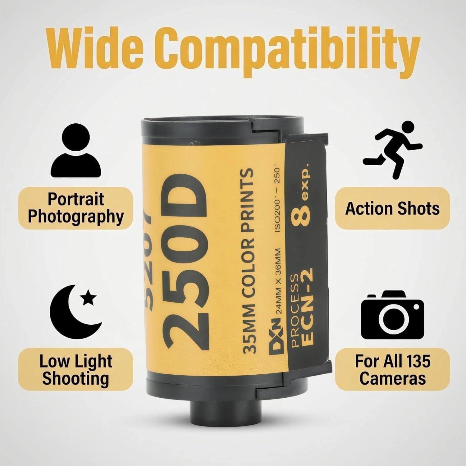 8 PCS 35mm Color Print Camera Film Professional ECN 2 Process 1.9×1.1 Inch