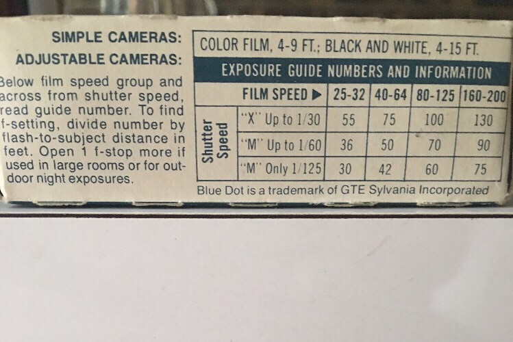 VINTAGE SYLVANIA BLUE DOT FLASHCUBES FOR OLD FLASHCUBE CAMERAS, STILL IN BOX