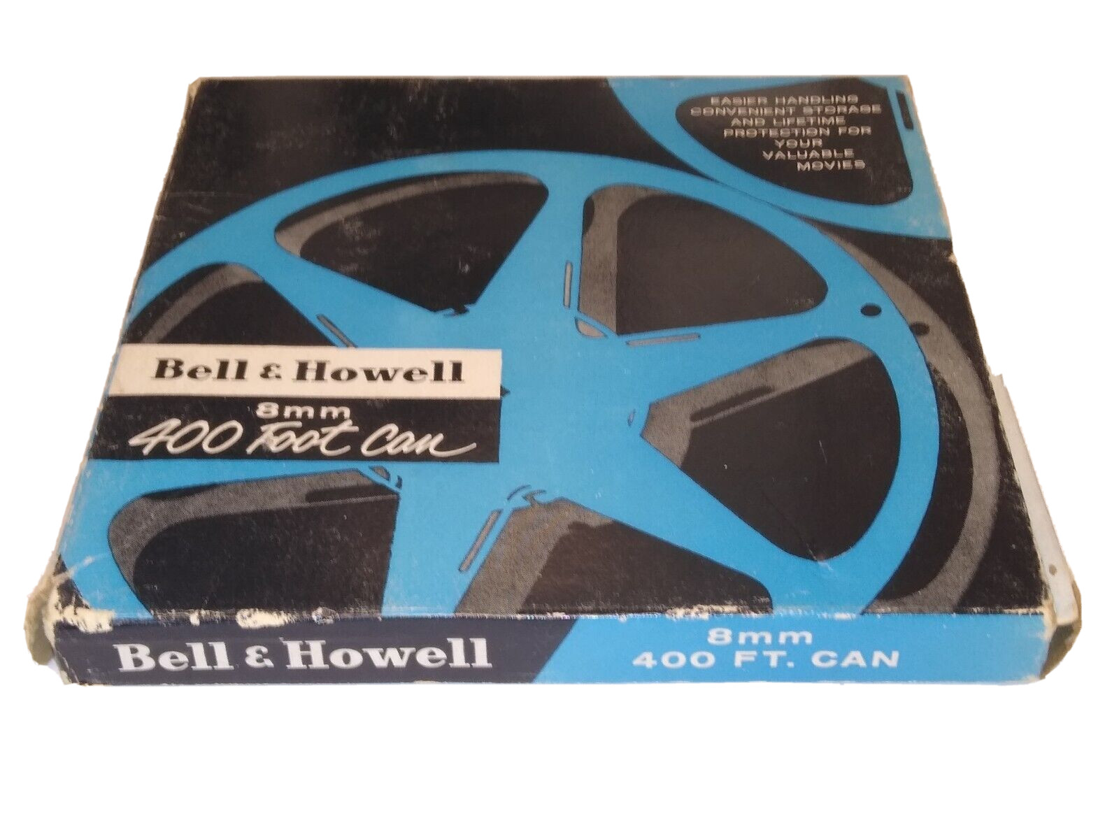 Bell & Howell 8mm Reel Can With film and Box Reel and Original Box 400 feet