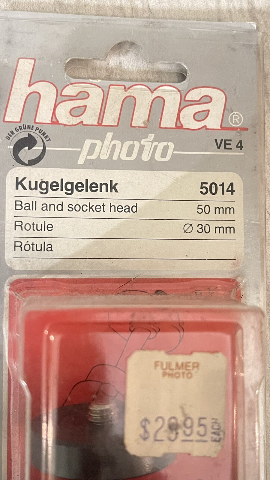 VTG 70s KUGELGELENK 5014 Hama Photo 50mm Ball & Socket Head Germany New In Box
