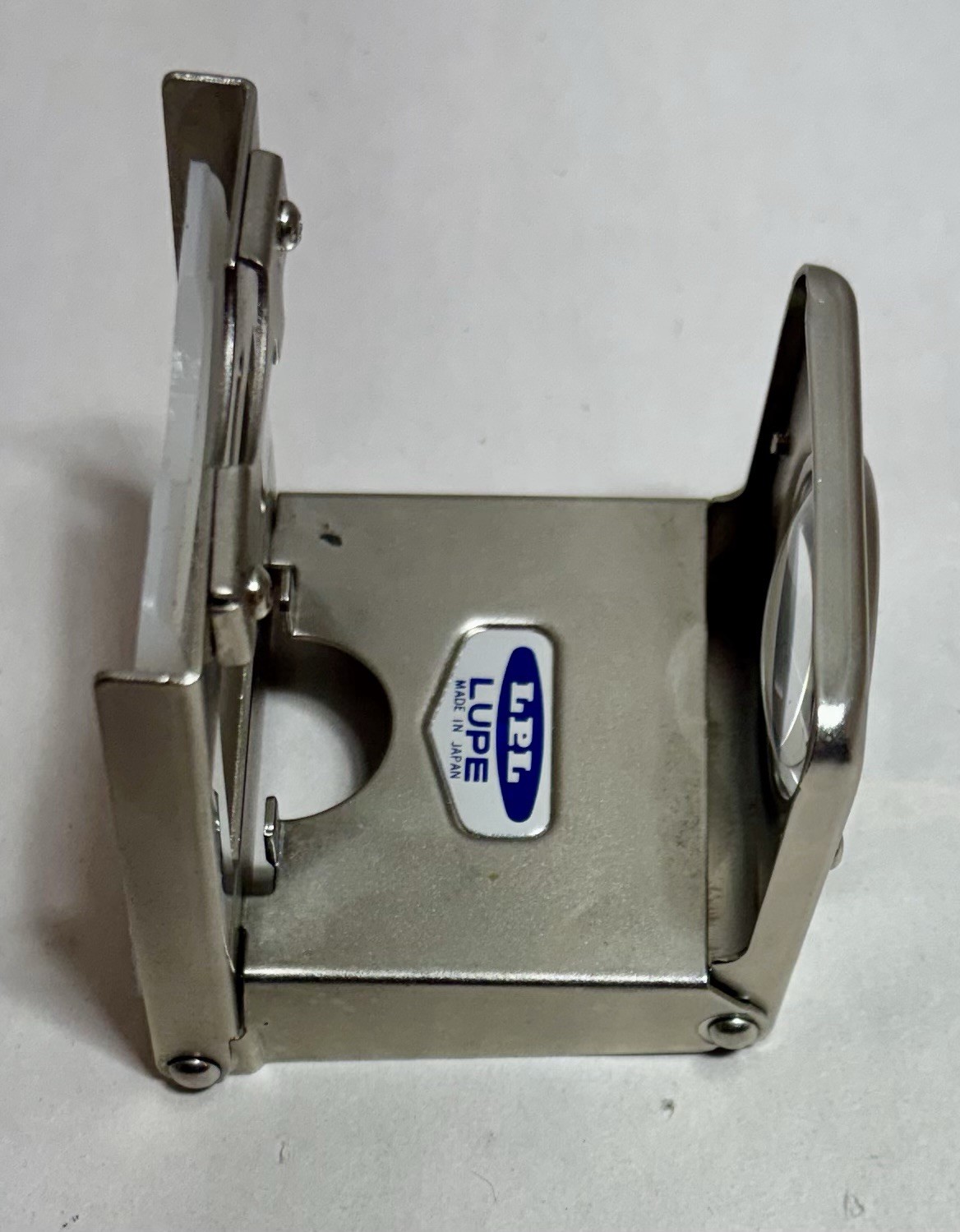 LPL NEGA LUPE Metal Folding Loupe for 35mm Negatives with Pouch & Instructions