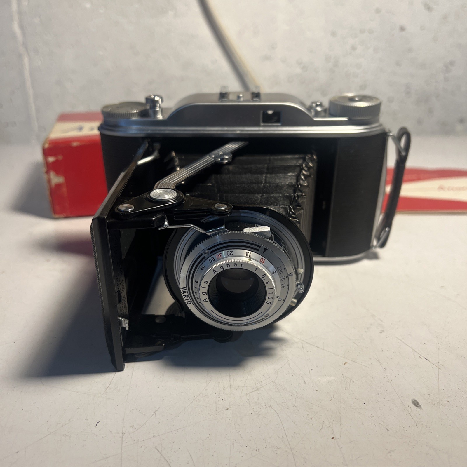 Rare Vintage Ansco Viking 120mm 6.3 Camera And Box Instructions