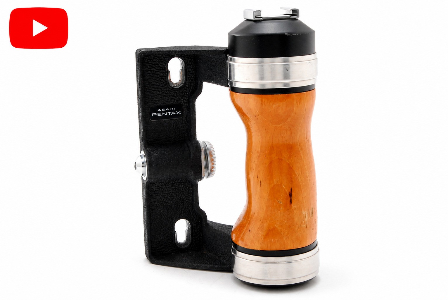 ⏯️ [Top MINT] Asahi Pentax Wood Hot Shoe Hand Grip for 6×7 67 67II From JAPAN K0