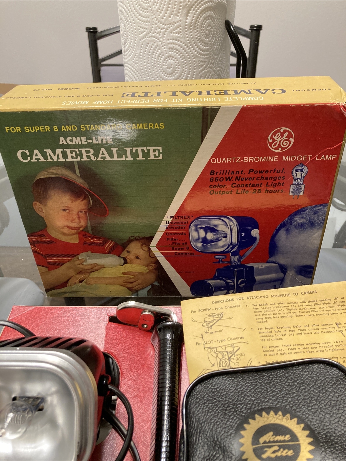 VTG GE Acme-Lite Cameralite Super8 Complete Kit #71 Top Mount TESTED WORKS