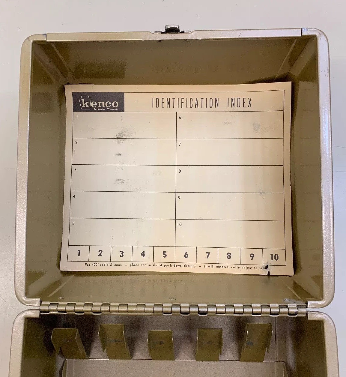 Kenco Film Tape Reel Chest Metal Box Holds 10 Cannisters Clean No Dents Or Rust