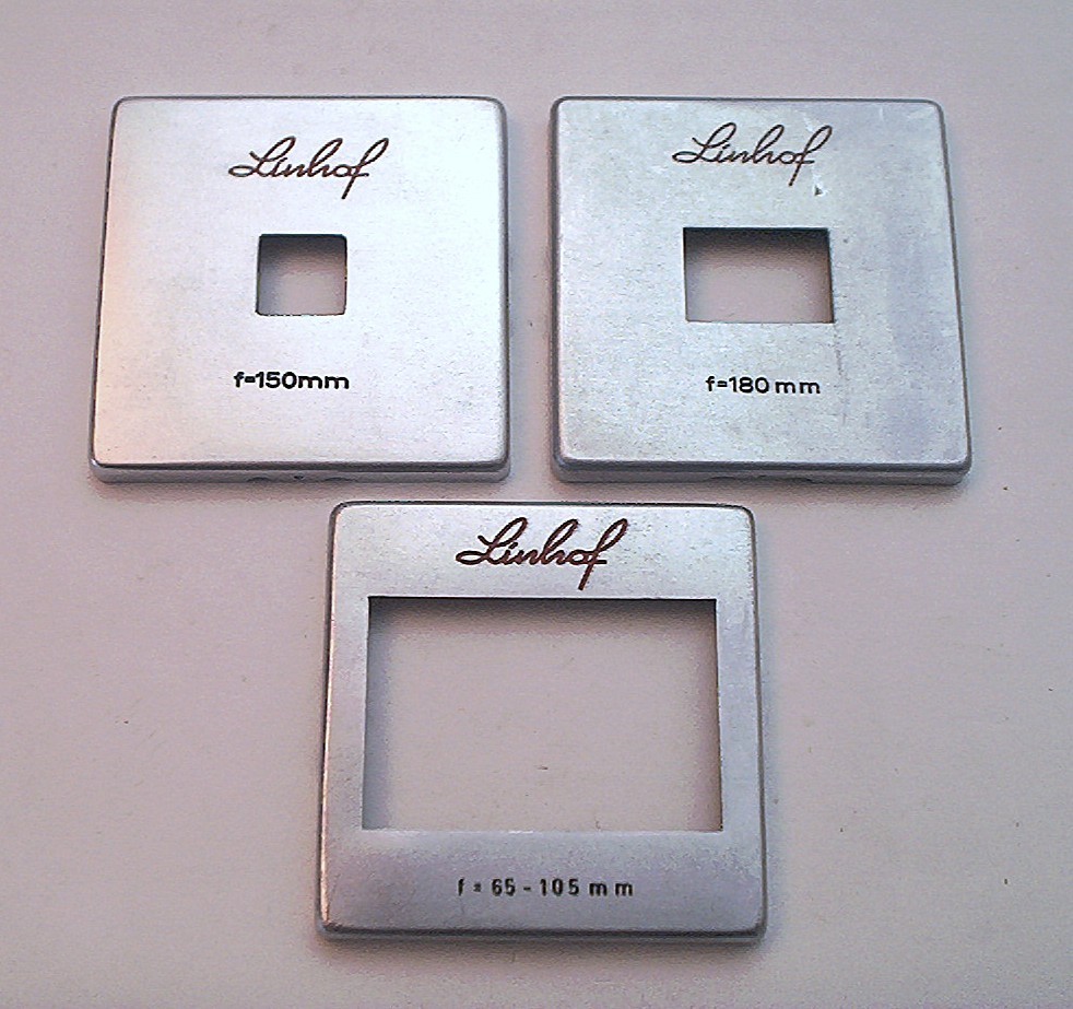 3 LINHOF METAL FINDER MASKS – 150MM / 180MM / 65-105MM
