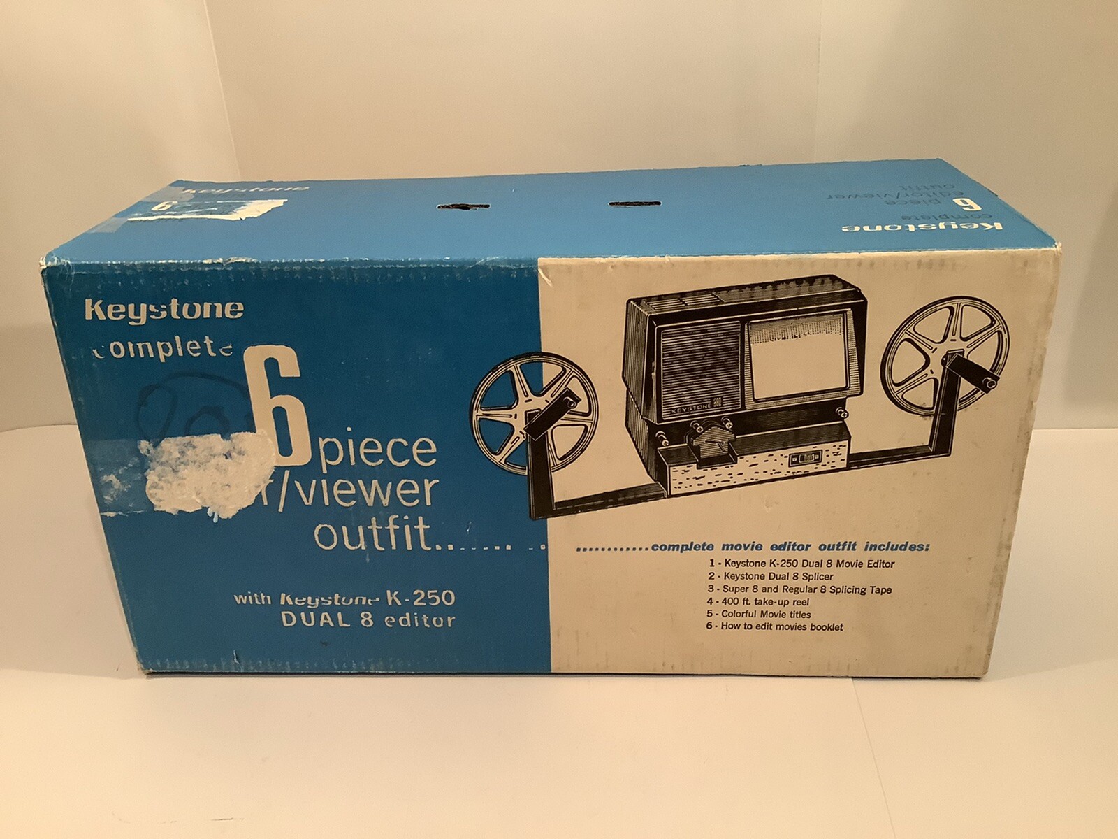 VINTAGE KEYSTONE K-250 EDITOR VIEWER OUTFIT IN ORIGINAL BOX FOR PARTS OR REPAIR