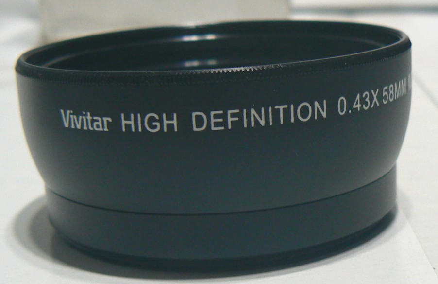 Vivitar 58mm HD 0.43X Wide Angle Macro Threaded Lens +Both End Caps Japan Optics
